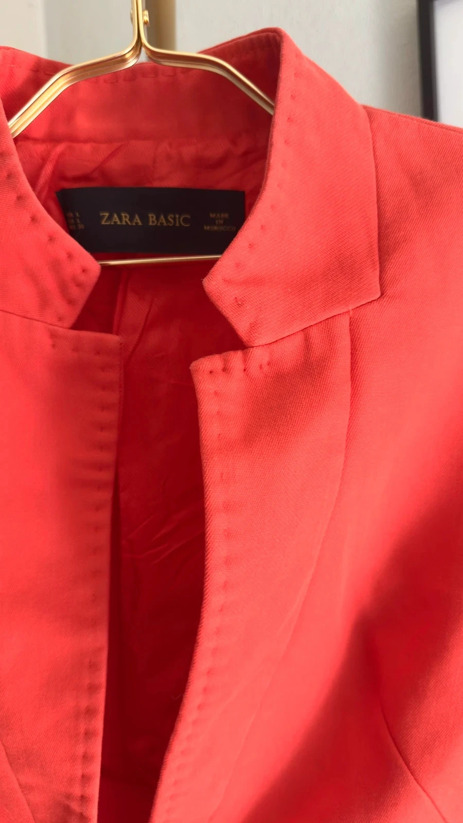 Mooie Korte Rode / Oranje Koraal Blazer 'Zara Basic' • L • TNC35 – photo 8